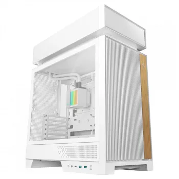 Desktop-pc-behuizing DeepCool CL6600 WH — wit, ondersteunt ATX/PS2/SFX/SFX-L voedingen, 140 mm voor, 120/140 mm boven/achter, 2,5 inch en 3,5 inch drives