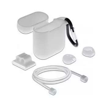 Hoesje DeLOCK Apple AirPods accessoireset wit