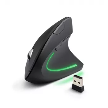 Draadloze muis ESPERANZA EM133 — ergonomisch voor rechtshandigen, 1600 DPI, 6 knoppen, 2,4 GHz USB nano-ontvanger, 10 m bereik, zwart