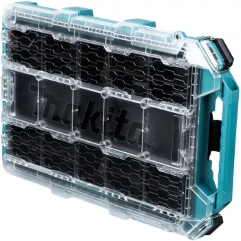 MAKTRAK organizer Flat M, gereedschapskoffer blauw/transparant, transparant deksel