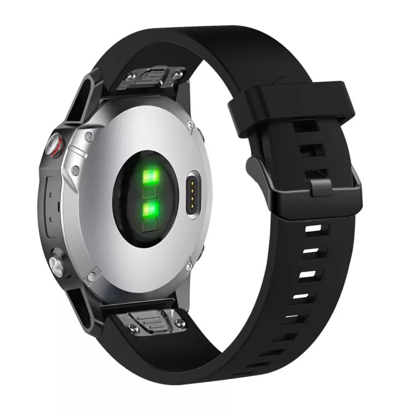 Siliconen band FIXED voor Garmin QuickFit 20 mm, zwart