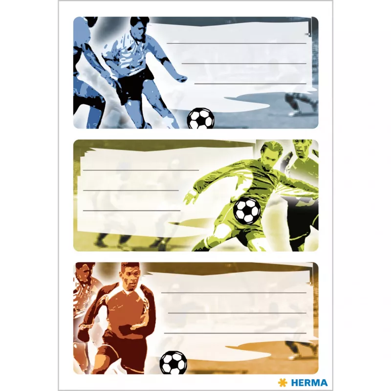 HERMA voetbal zelfklevend etiket rechthoekig permanent meerkleurig 9 stuks