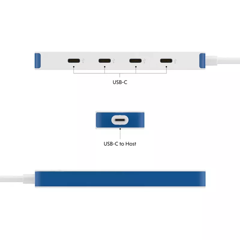 Hyper HyperDrive Flex 4-poorts USB-C-hub, wit/blauw | HD5201BUGL
