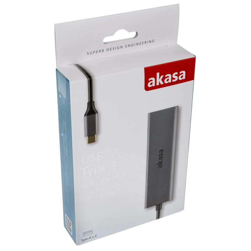 USB-hub Akasa USB Type-C 4 poorts hub