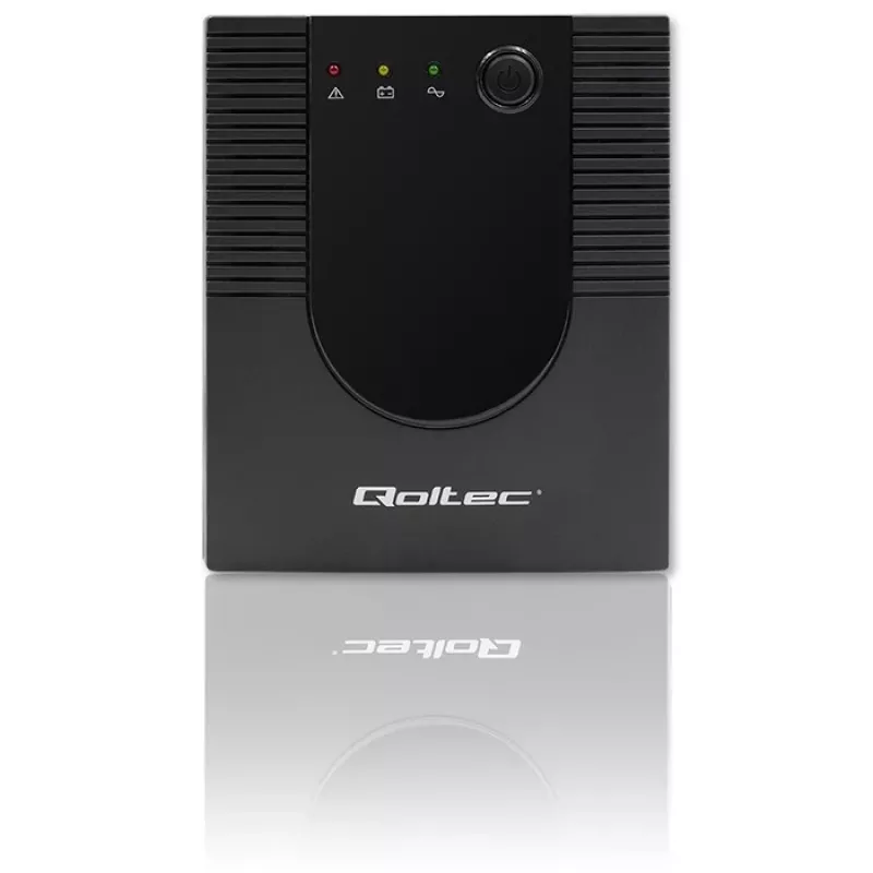 Qoltec Monolith 53775 Line-Interactive UPS, 1200 VA (1,2 kVA) / 720 W, AVR, 4 AC-stopcontacten, zwart
