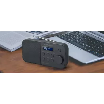 Draagbare radio muse M-109 DB — DAB+ / FM (87,5–108 MHz), PLL-tuner, LCD, batterij/netvoeding, zwart