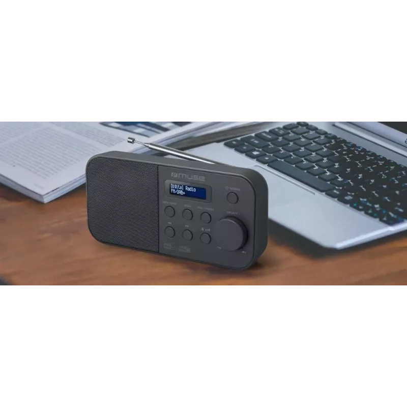 Muse M-109DB draagbare radio, DAB+/FM PLL, lcd-scherm, wekker, batterij-/netvoeding, zwart