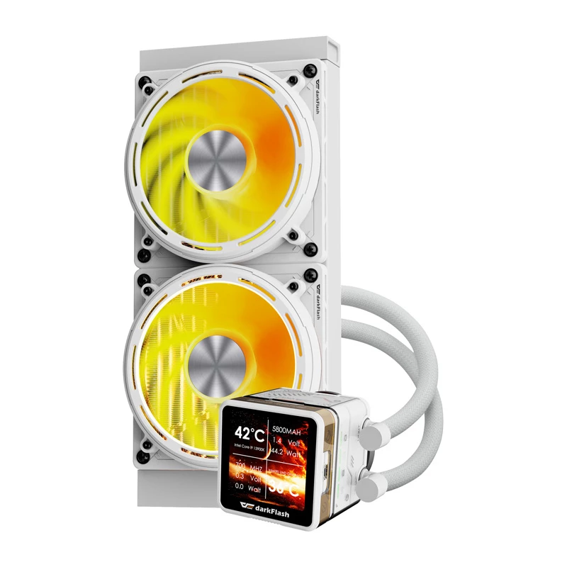 CPU-waterkoeling Darkflash DE240 (wit) – 240-mm-radiator, gesloten AIO-circuit