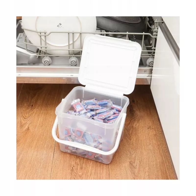 Container voor reinigingsvloeistoffen Rotho Basic 4,5 l model 1770201100RP, transparant technopolymeer met deksel en ophanggat