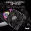 Corsair iCUE LINK RX120 MAX 120mm behuizingsventilator - zwart