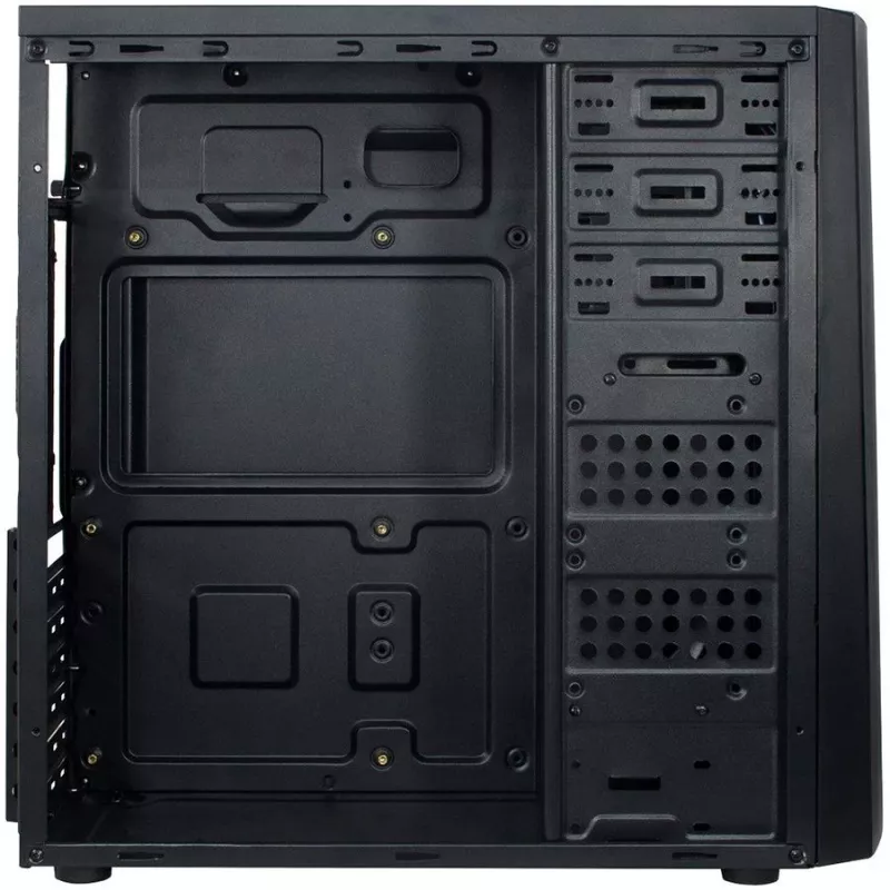 Behuizing INTER-TECH B-42 Black Midi Tower, ATX, 2xUSB2.0, Blue LED strip, PSU optional