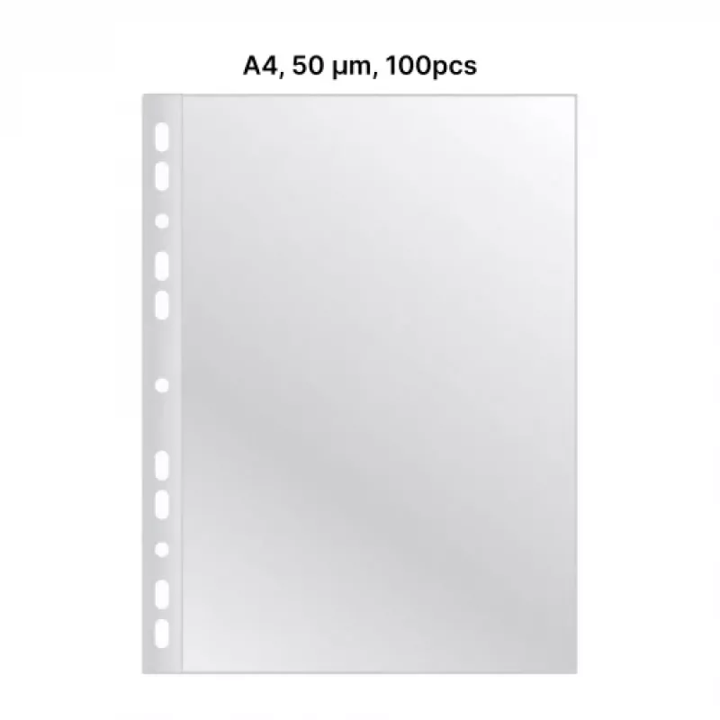 AD Class PUNCHED POCKET kristalhelder A4 50 µm, zak 100 stuks