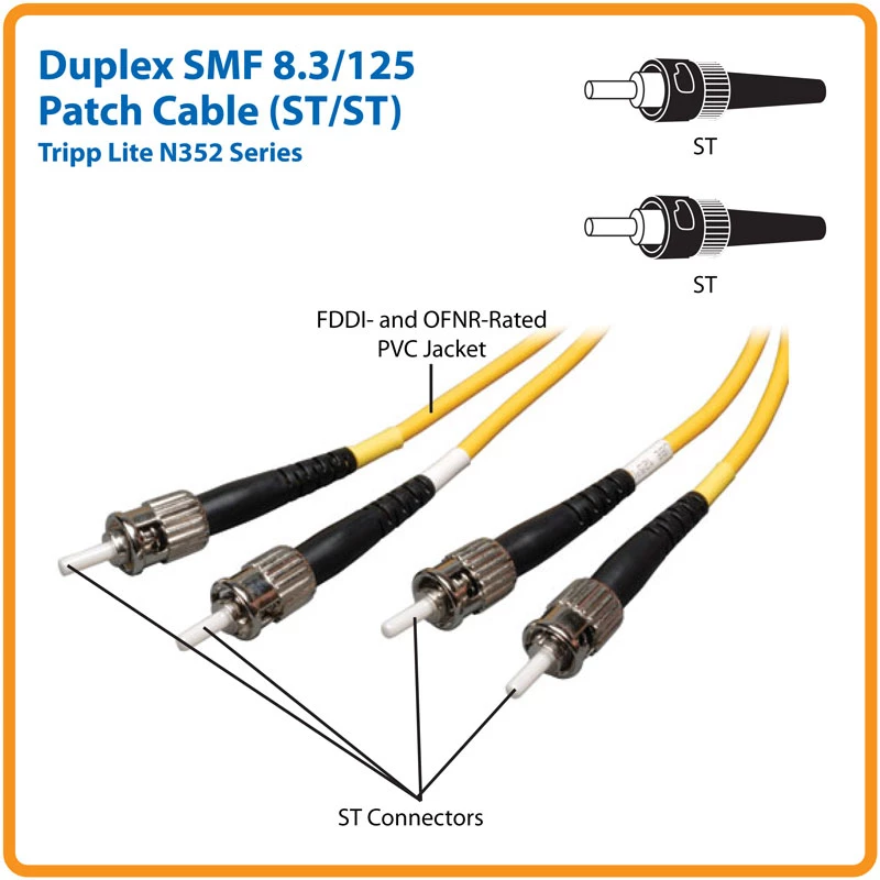 Tripp Eaton Tripp Lite Series duplex singlemode 9/125 fiber patchkabel (ST/ST)