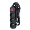 Verlengsnoer ESPERANZA ELK210K — 1,5 m kabel, 3 AC-stopcontacten type E, haakse stekker, binnen, zwart
