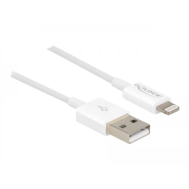 USB-datakabel en oplaadkabel DeLOCK 83000 voor iPhone iPad iPod wit 1 m