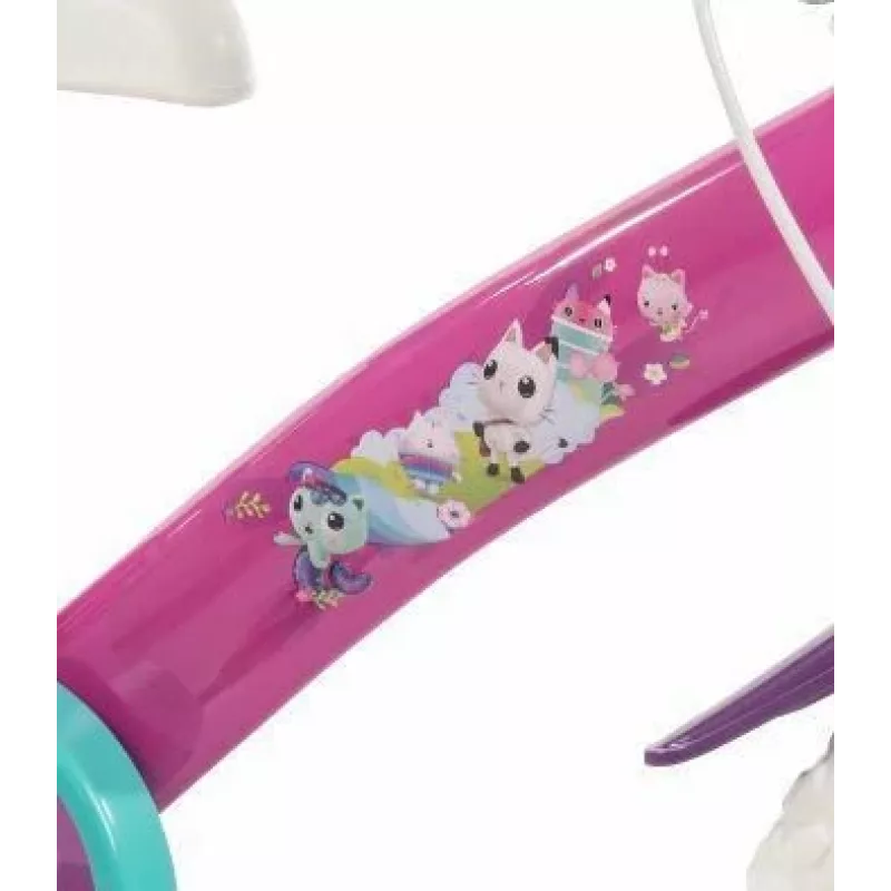 Kinderfiets HUFFY GABBI 12 inch, roze, terugtraprem, zijwieltjes, schuimbanden