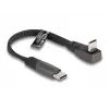 DeLOCK USB 2.0 flatcable USB Type-C stekker naar USB Type-C stekker haaks PD 3.0 60 W 14 cm zwart
