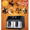 IDEAL vetvrije friteuse, dubbel horizontaal 9L, 8 functies - inclusief voedseldrogen