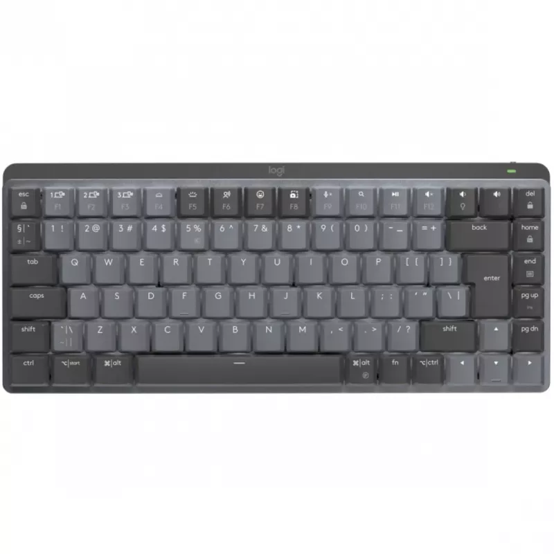 Logitech MX Mechanical Mini 920-010782 draadloos verlicht toetsenbord, klikkende switches, RF draadloos + Bluetooth LE, US International QWERTY, grafiet