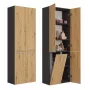 Topeshop NEL 1K DD ANT/ART KP badkamer staande kast grafiet, eiken