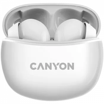 Canyon TWS-5 Bluetooth-hoofdtelefoon, met microfoon, BT V5.3 JL 6983D4, frequentiebereik: 20Hz-20kHz, accu oordopjes 40mAh*2 + oplaadcase 500mAh, Type-C