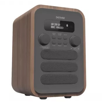 Denver DAB-48 grijs persoonlijke digitale radio grijs, hout