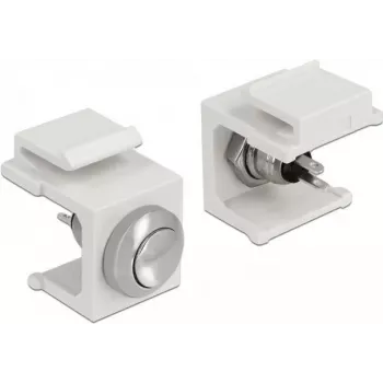 Draadverbinder DELOCK 86401 Keystone roestvrij staal / wit, 24 V, 16,3 × 19,8 × 22,3 mm