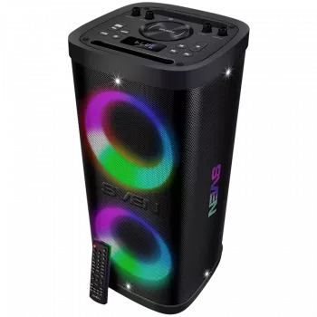 Draagbare luidspreker SVEN PS-930, zwart, uitgangsvermogen 2x75W (RMS), TWS, Bluetooth, FM, USB, microSD, LED-display, lithiumaccu