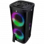 Draagbare luidspreker SVEN PS-930, zwart, uitgangsvermogen 2x75W (RMS), TWS, Bluetooth, FM, USB, microSD, LED-display, lithiumaccu