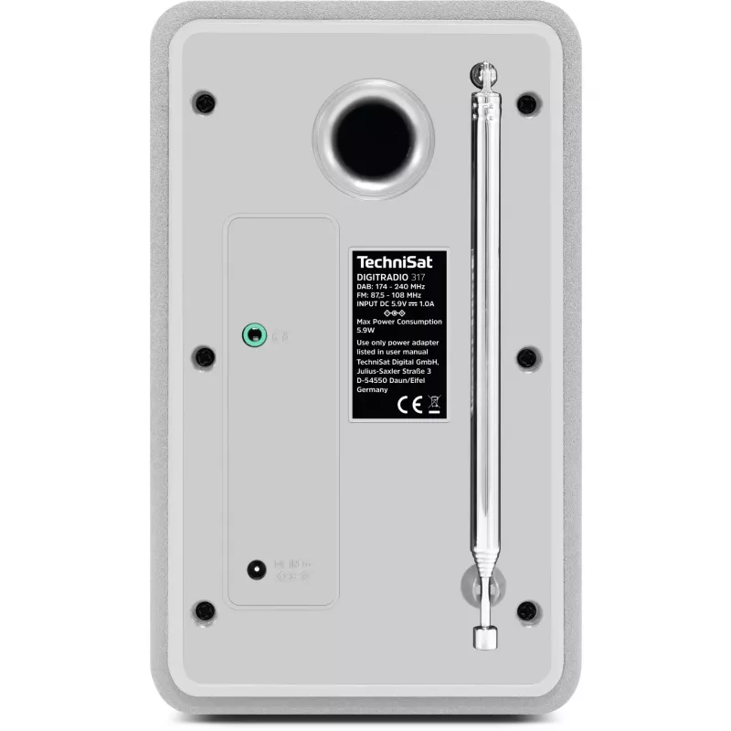Digitale radio TECHNISAT DigitRadio 317 wit — FM- en DAB+-ontvangst, compact tafelmodel