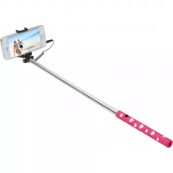 Ultron Selfie Hot Shot Roze – 15 – 45 cm selfiestick met camera-ontspanknop op de greep – Voor smartphones zoals Samsung Galaxy, iPhone en andere (173951)