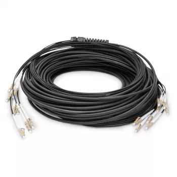 Glasvezel-breakoutkabel DIGITUS DK-24338U030BK-BBB, vooraf geassembleerd OM4 multimode 8-aderig, LC/UPC–LC/UPC, 30 m, U-DQ(ZN) BH