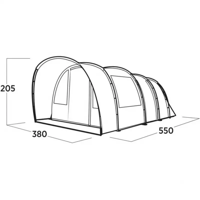 Familie-tunneltent Skarvan 6 grijs, model 2025