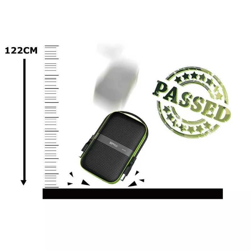 SILICON POWER Armor A60 - harde schijf - 5TB - extern (draagbaar) - 2.5 (6,4 cm) - USB 3,1 Gen 1 - zwart (SP050TBPHDA60S3K)