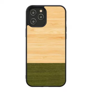 Beschermhoes Man and Wood voor iPhone 12 / 12 Pro — bamboebos zwart
