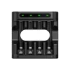Batterijlader XTAR 4-slot voor AA/AAA (Li-Ion, NiMH) USB-C, LED-indicatoren, zwart
