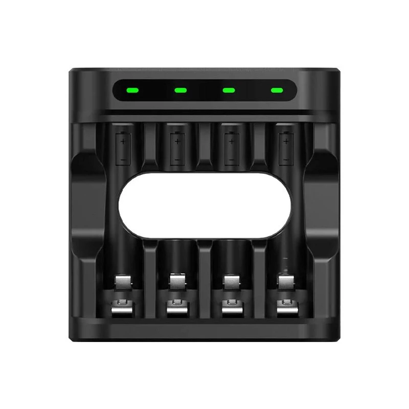 Batterijlader XTAR 4-slot voor AA/AAA (Li-Ion, NiMH) USB-C, LED-indicatoren, zwart