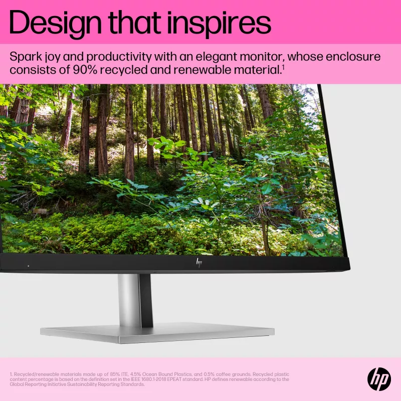 HP E24t G5 FHD touchmonitor, 60,5 cm (23,8 inch), 1920 x 1080 pixels, Full HD, LCD, 5 ms, zwart