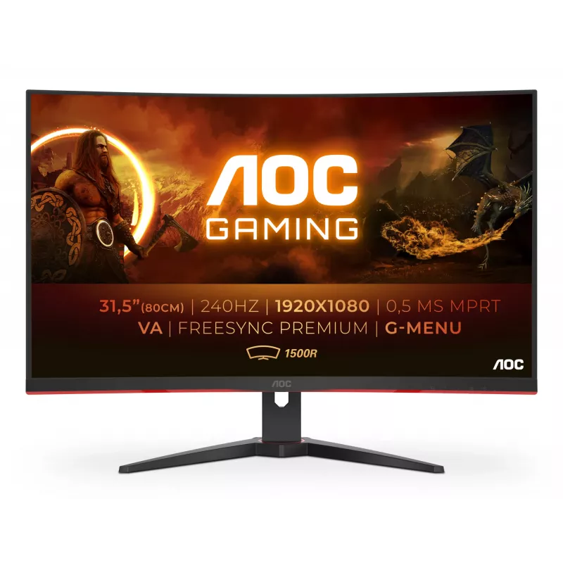AOC G2 C32G2ZE/BK computermonitor 80 cm (31,5 inch) 1920 x 1080 pixel Full HD LED zwart, rood