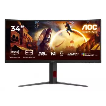 AOC G4 CU34G4Z computermonitor 86,4 cm (34 inch) 3440 x 1440 pixel Wide Quad HD LED zwart, rood