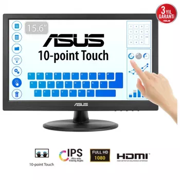 ASUS Touch VT169HE computermonitor 39,6 cm (15,6 inch) 1920 x 1080 pixel Full HD LED touchscreen tafelmount zwart