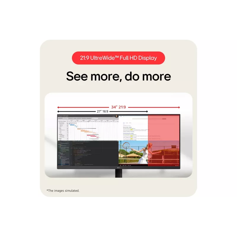 LG 34U511A-B computermonitor 86,4 cm (34 inch) 2560 x 1080 pixel WFHD LED zwart