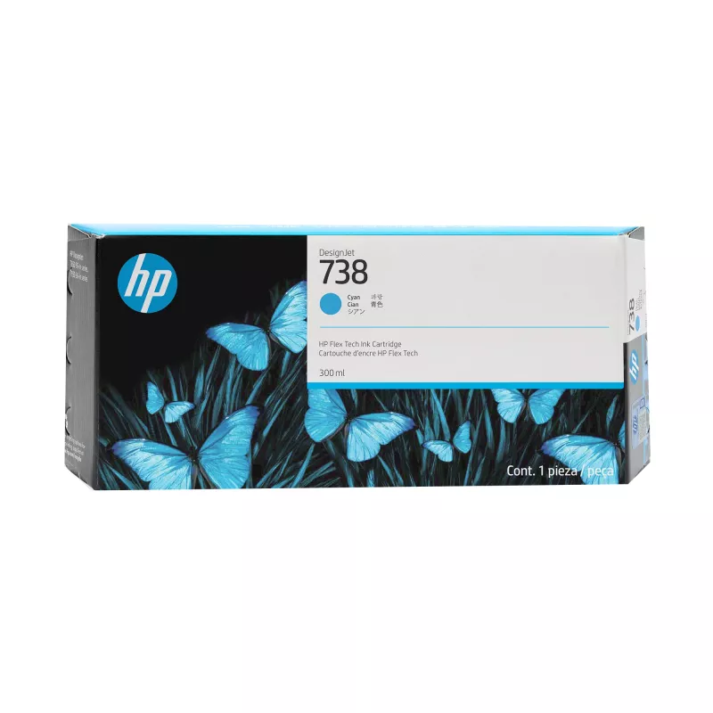 HP 738 300 ml cyaan DesignJet inktcartridge printkop