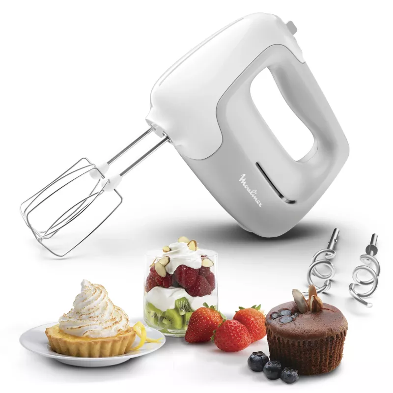Handmixer Tefal Prep'Mix HT450B — 450 W, 5 snelheden, turbo, metalen gardes, wit