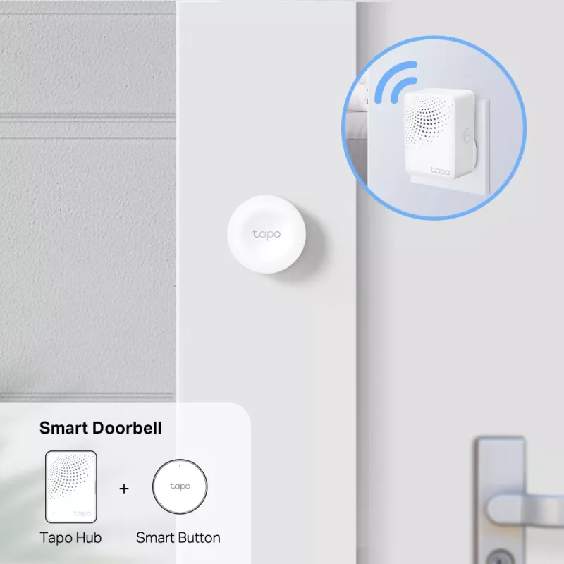 TP-Link Tapo slimme knop, draadloos, wit, wand, 868, 922 MHz, binnen, Android, iOS