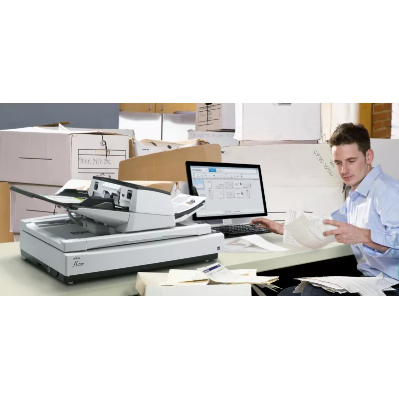 Ricoh fi-7700 flatbed- & invoerscanner 600 x 600 DPI A3 zwart, wit