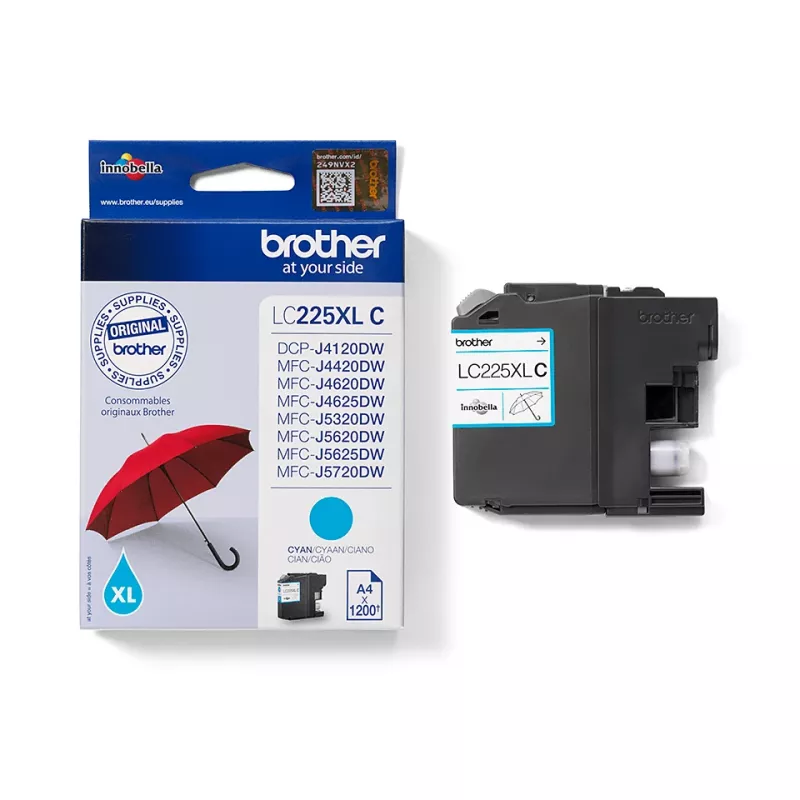 Brother LC225XLC inktpatroon 1 st. origineel hoge capaciteit (XL) cyaan