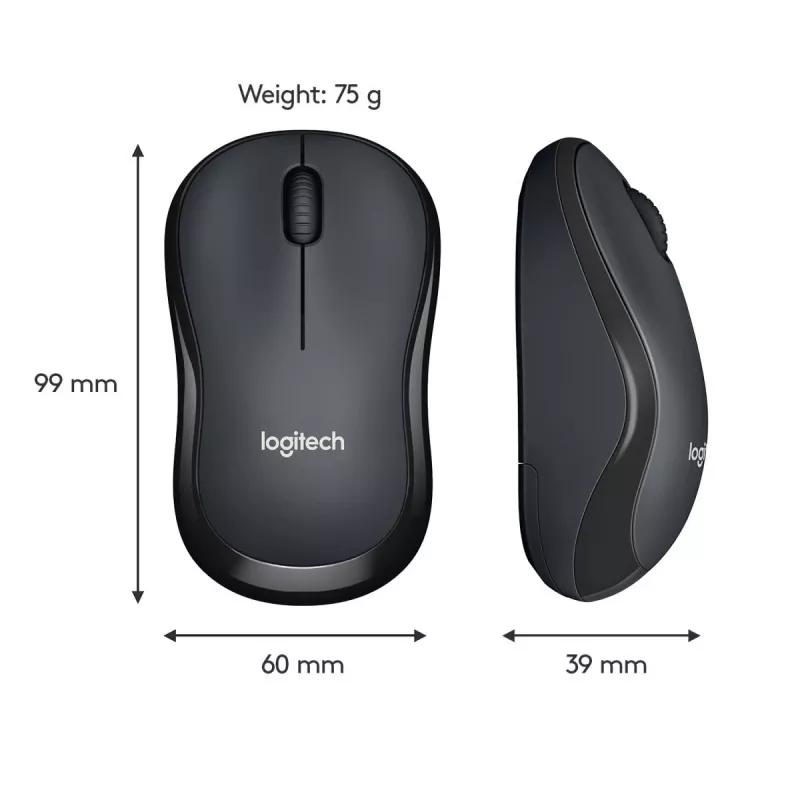 LOGITECH M220 SILENT draadloze muis zwart