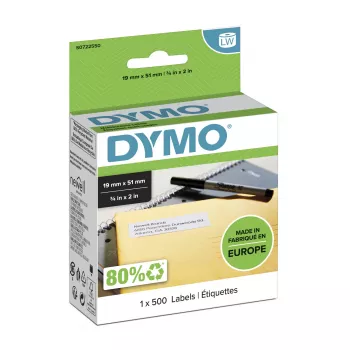 DYMO Authentic LabelWriter Kleine Veelzijdige Labels | 19 mm x 51 mm | Zelfklevend | Rol met 500 | Easy-Peel-labels | voor LabelWriter Labelprinter | Gemaakt in Europa