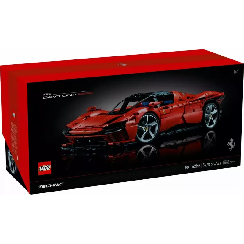 LEGO Technic bouwset Ferrari Daytona SP3 op schaal 1:8, 3 778 onderdelen, rood, 6,99 kg